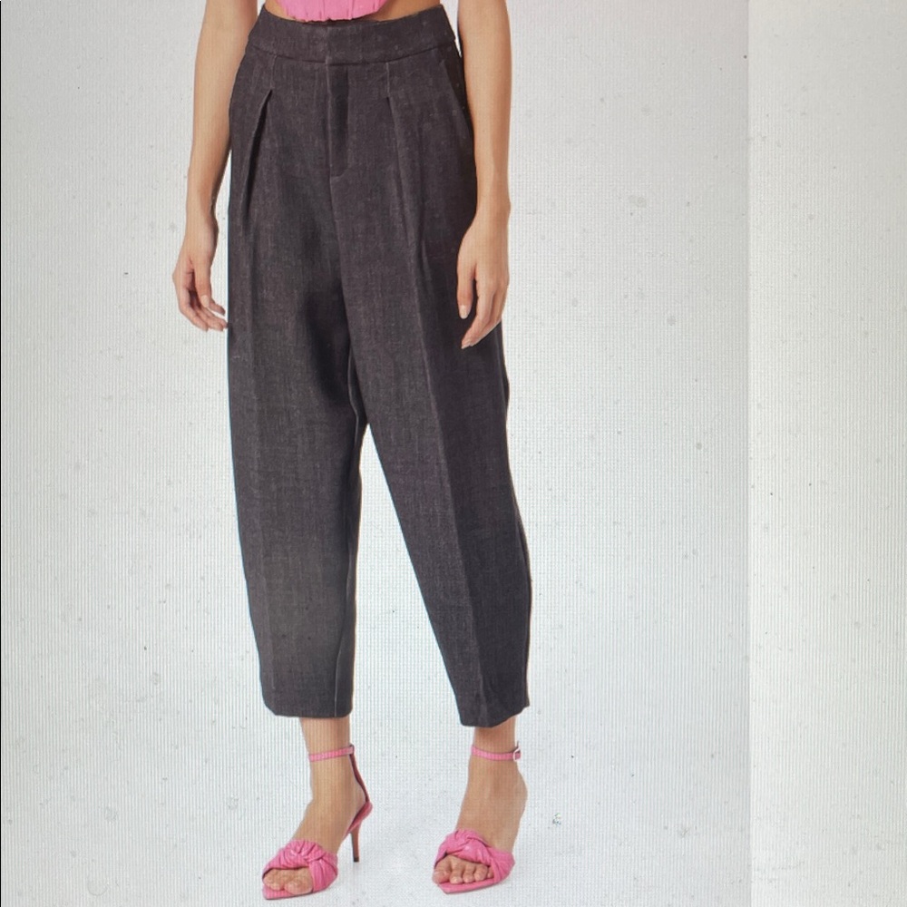 InWear Wrenlw Elegant Gray Women's pleated waist cropped dress Pants
